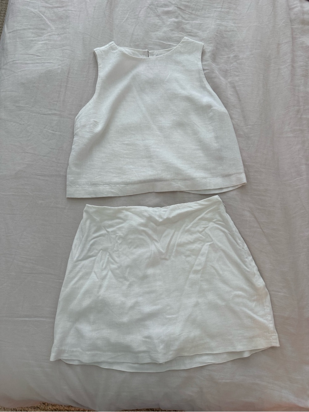 Abercrombie & Fitch White Linen Skort and Tank Set